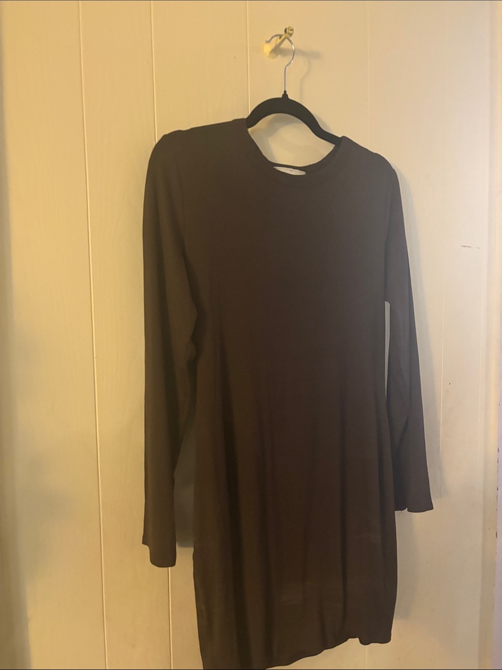 Long Sleeve Mini Dress in Dark Brown
